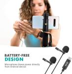 Dual USB-C Lavalier Microphone for Android/iPad Pro