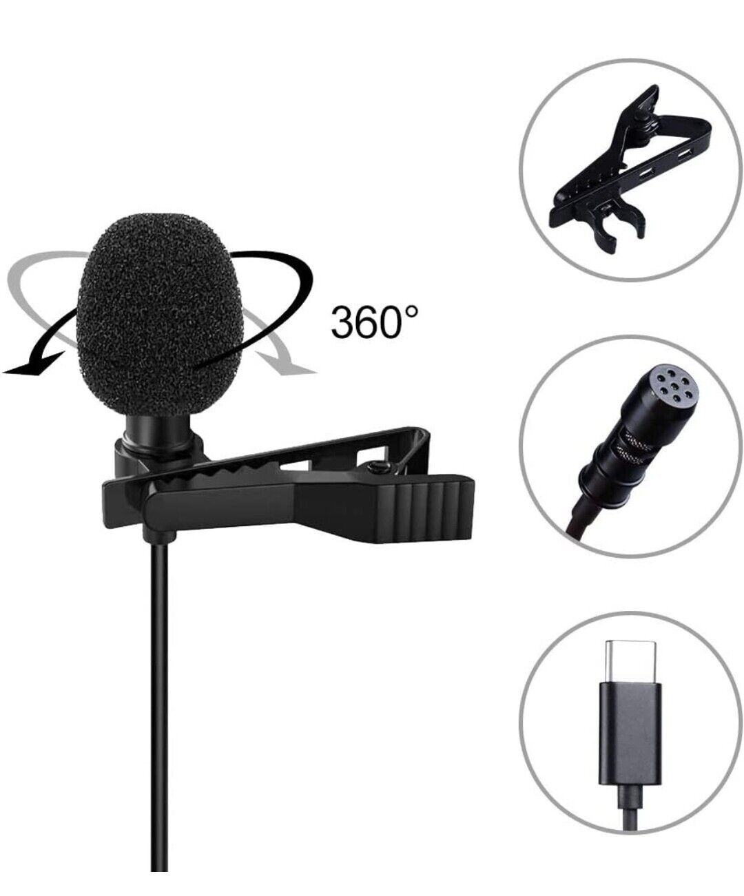 Meifox Professional Omnidirectional Lavalier Mics Recording USB-C