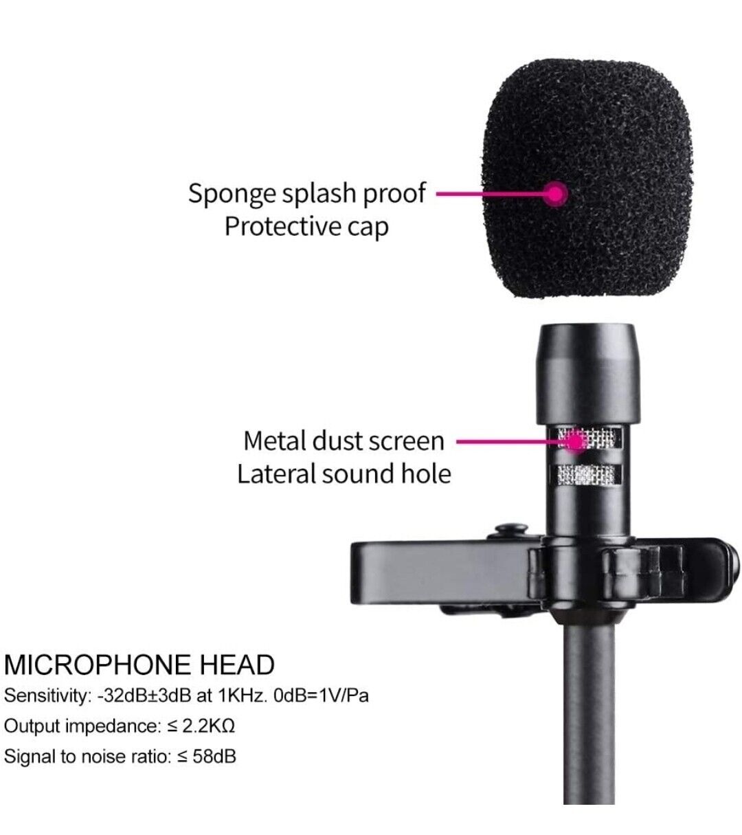 Meifox Professional Omnidirectional Lavalier Mics Recording USB-C