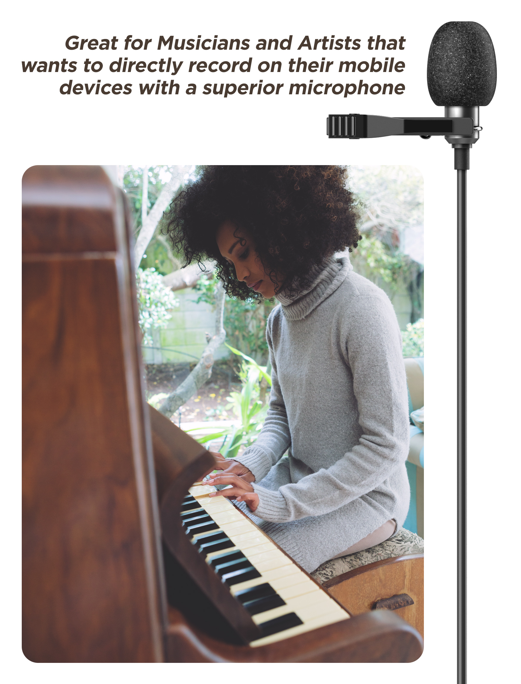Galvanox USB-C Clip-On Lavalier Microphone
