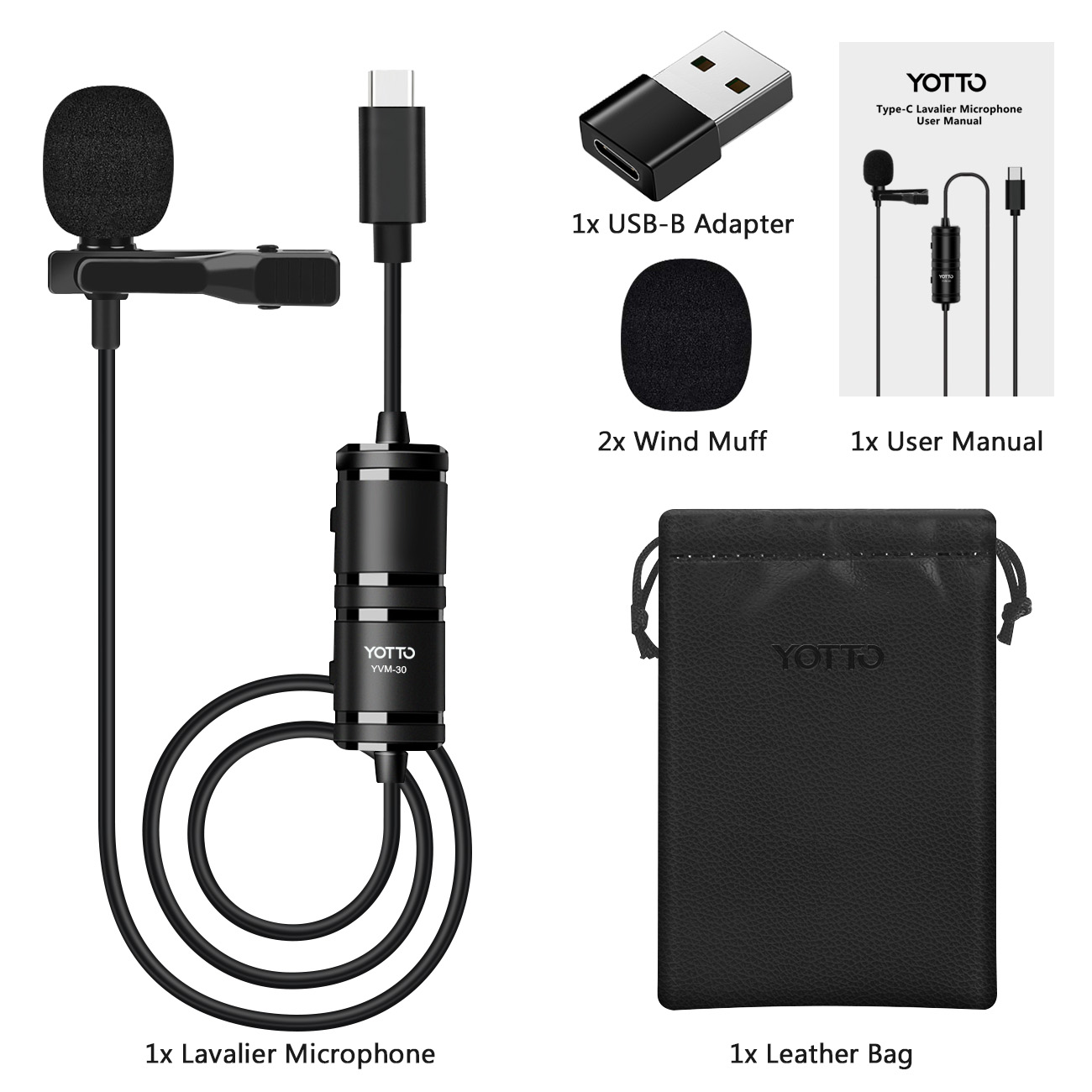 Yotto USB-C Lavalier Microphone for Android