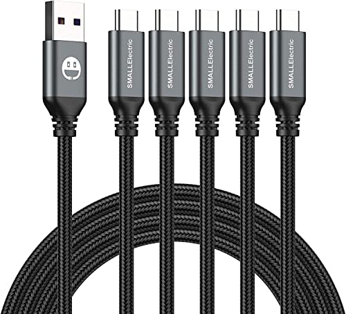 5-Pack 3FT USB-C Fast Charger Cords