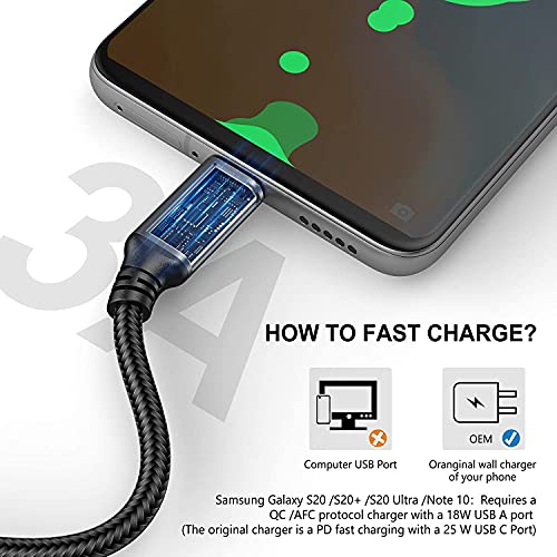 5-Pack 3FT USB-C Fast Charger Cords