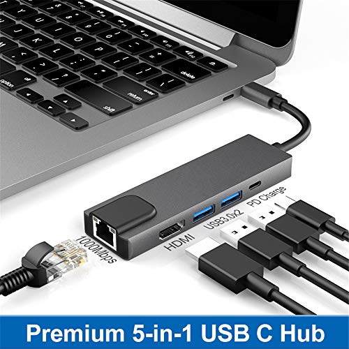 Eono USB-C Hub with Ethernet and HDMI (5-in-1)