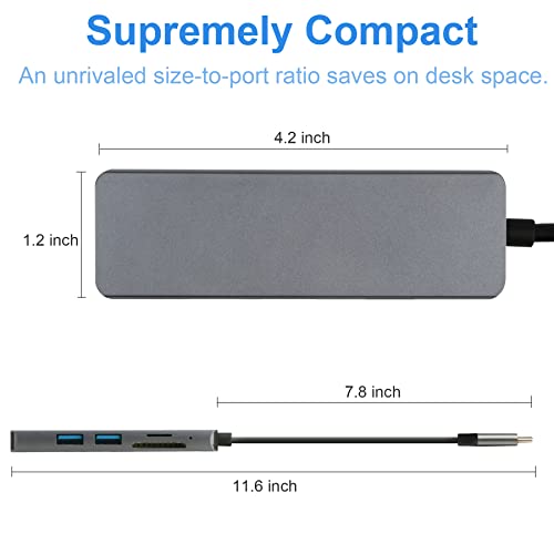 5-in-1 USB-C Aluminum Hub with Card Reader