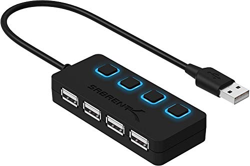 SABRENT 4-Port USB-C Hub with ON/OFF Switches