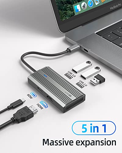 5-in-1 USB C Hub with 4K HDMI Output