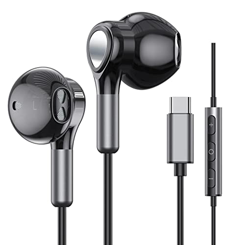 USB C Earphones with Mic for Samsung, iPad, Pixel