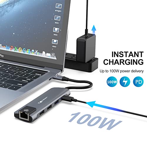 5-in-1 Aluminum USB-C Hub with Gigabit Ethernet
