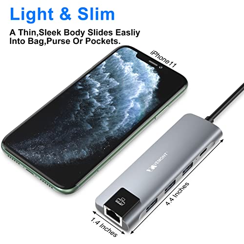 5-in-1 Aluminum USB-C Hub with Gigabit Ethernet