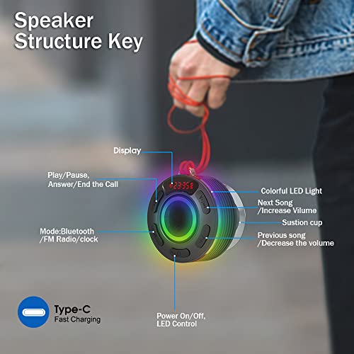 Waterproof Bluetooth Shower Speaker with HD 360° Sound