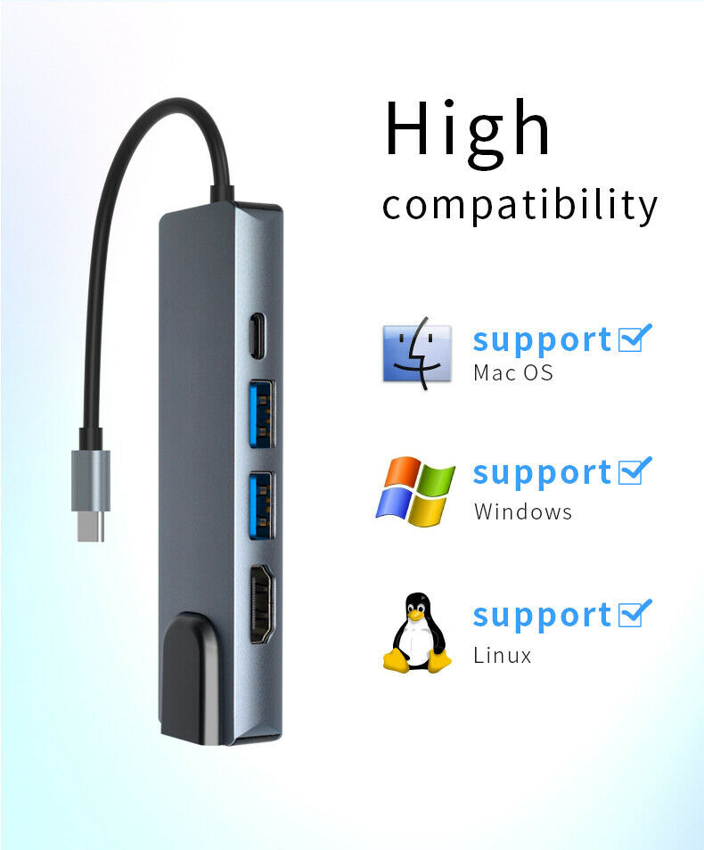 USB-C Hub with Ethernet, HDMI & Charging