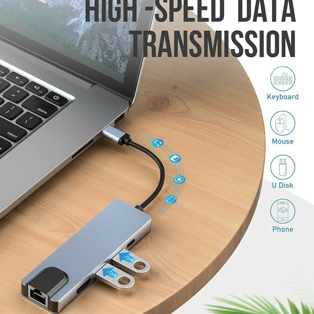 USB-C Hub with Ethernet, HDMI & Charging