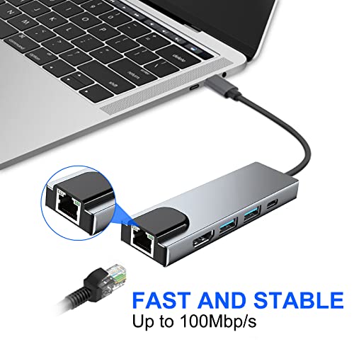 COVVY 5-in-1 USB-C Docking Station with HDMI & Ethernet