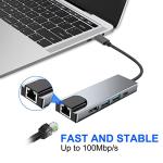 COVVY 5-in-1 USB-C Docking Station with HDMI & Ethernet