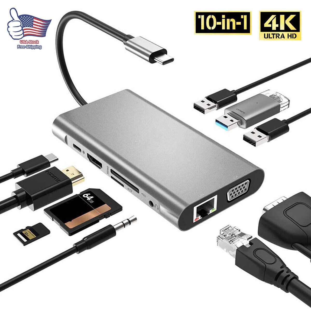 Multiport USB-C Hub with HDMI & USB 3.0