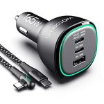 High-Speed USB-C Car Charger for iPhone, Samsung, MacBook