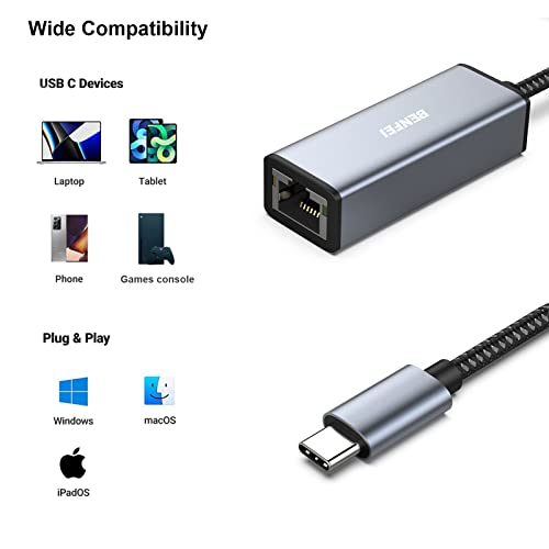 Benfei USB-C to Ethernet Adapter for MacBooks