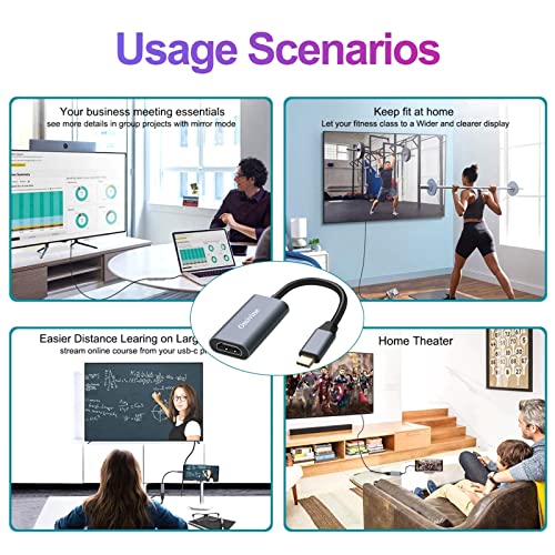 USB C to HDMI Adapter 4K for Apple, Samsung & More