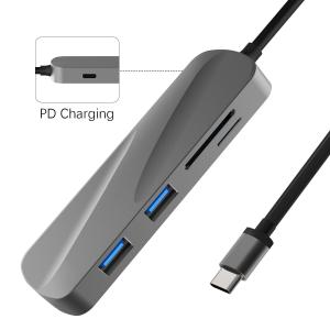 5-in-1 USB-C Hub w/ Card Reader & PD Charge