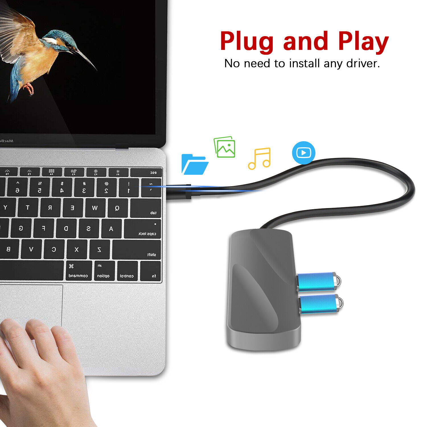 5-in-1 USB-C Hub w/ Card Reader & PD Charge