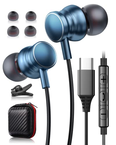 USB-C Headphones with Mic for Samsung & More