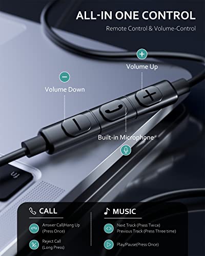 USB-C Headphones with Mic for Samsung & More