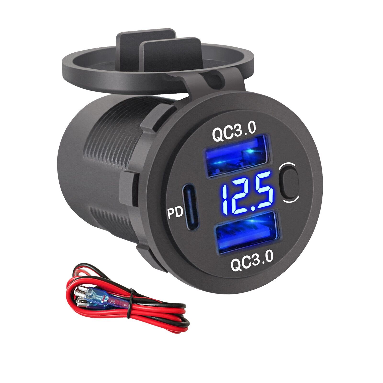 Dual Port USB-C Car Charger for 12V/24V