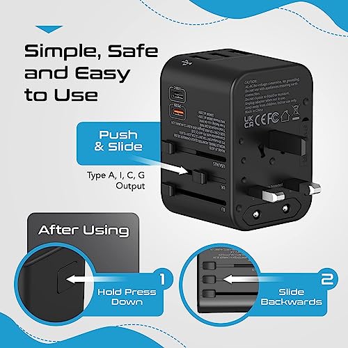 World Travel Plug Adapter with USB-C Ports