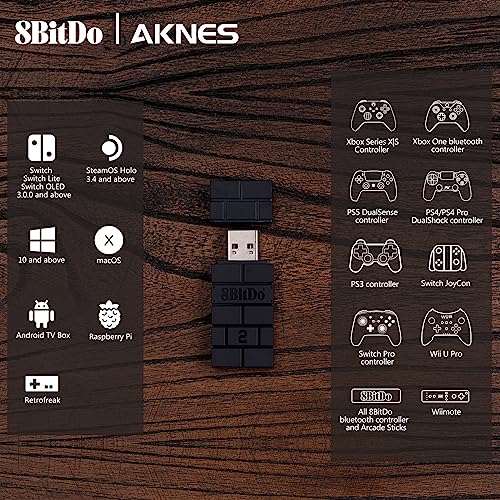 8BitDo USB Wireless Controller Adapter for Multiple Devices