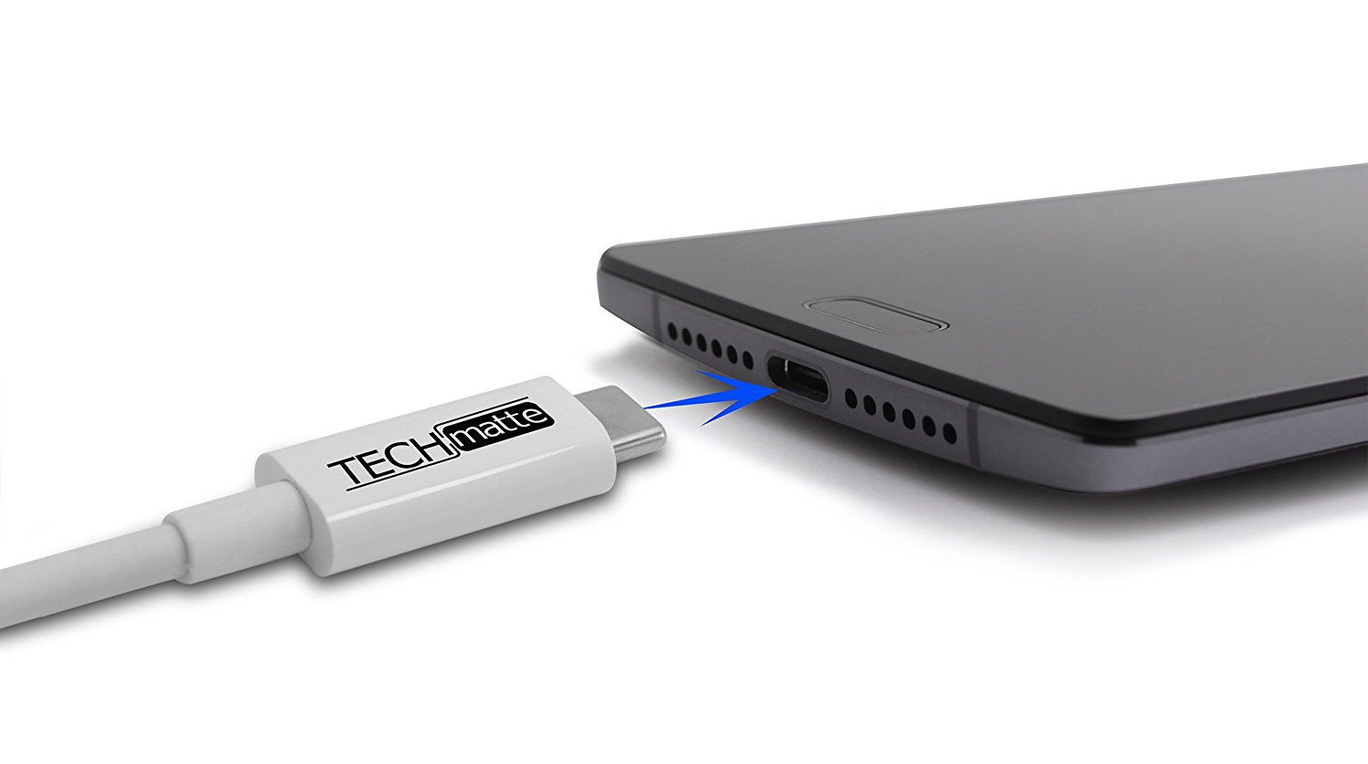 White 3ft USB-C to USB Cable