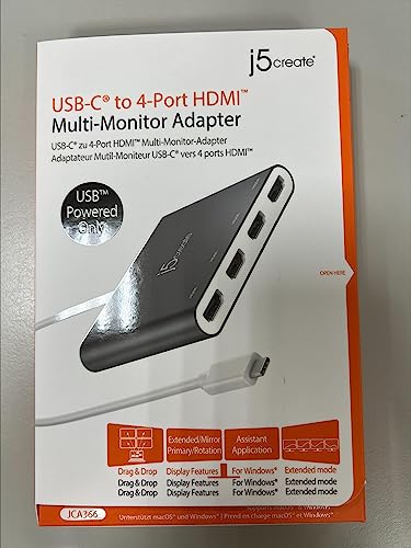 USB-C Hub: 4 Port HDMI Adapter