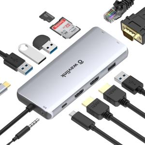 12-in-1 USB-C Dock with VGA & 4K