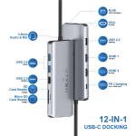 12-in-1 USB-C Dock with VGA & 4K