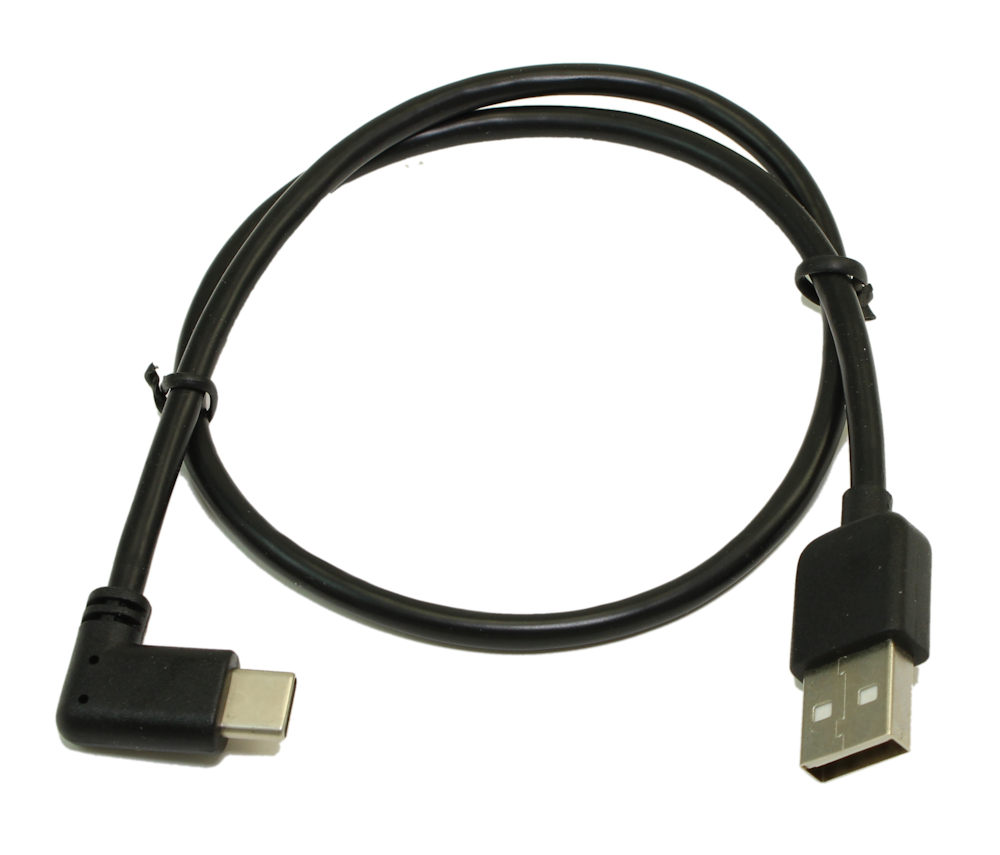 90° USB-C to USB-A male cable, 1.5ft