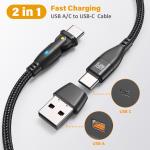 AUFU 100W USB-C Cable 2-Pack, 3.3ft/6ft