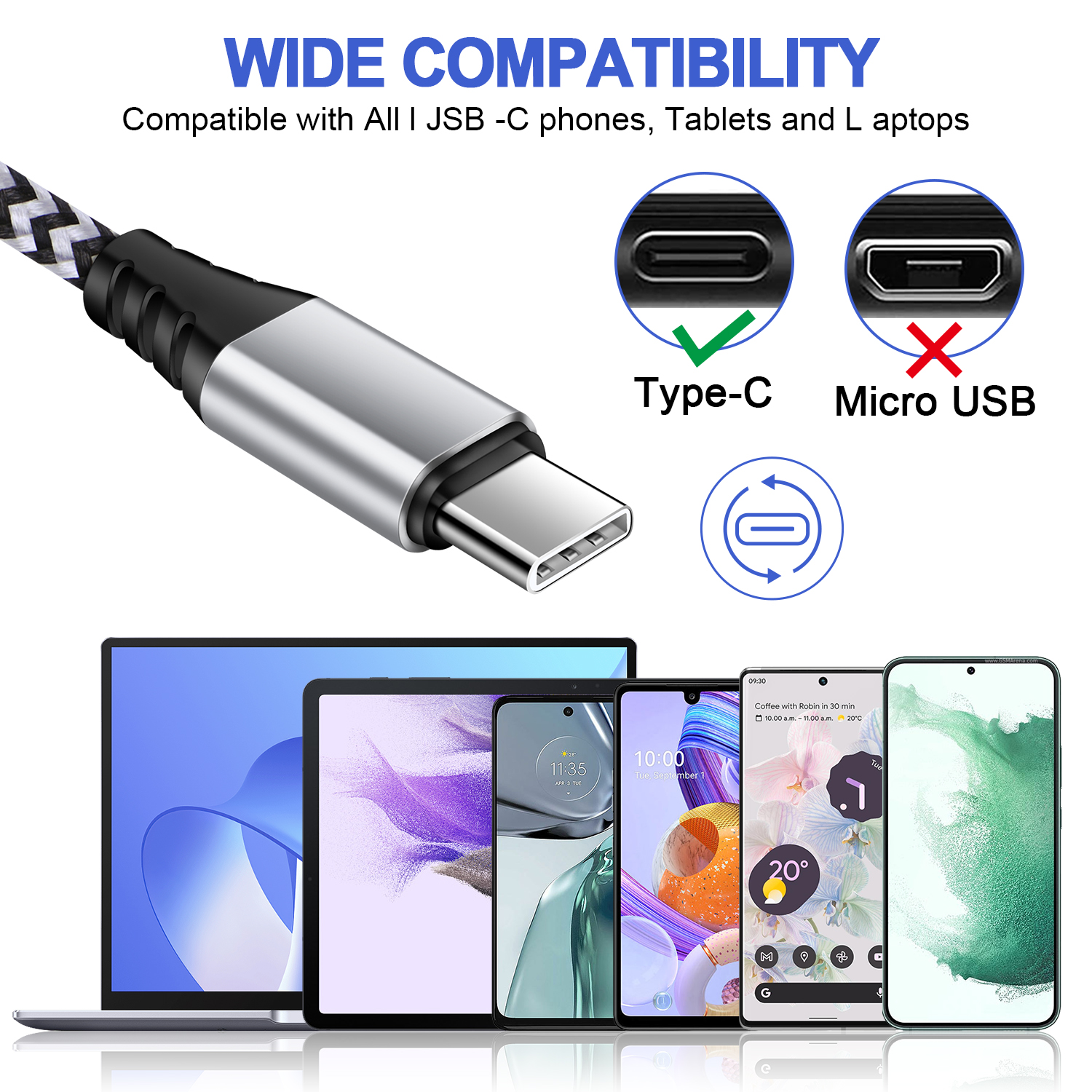 2-Pack 6ft USB-C Charging Cables