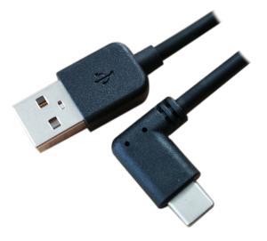 Black 90 Degree USB-C to Type-A Cable