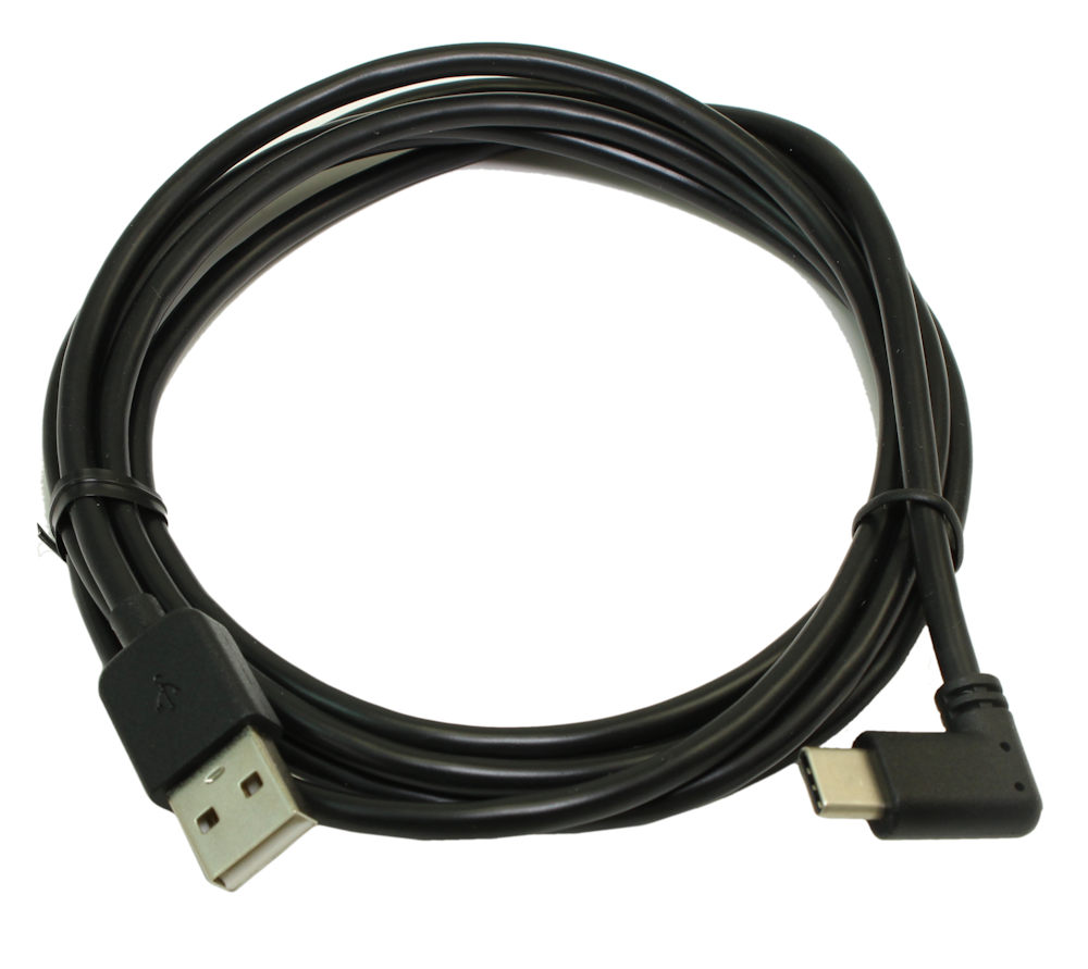 Black 90 Degree USB-C to Type-A Cable