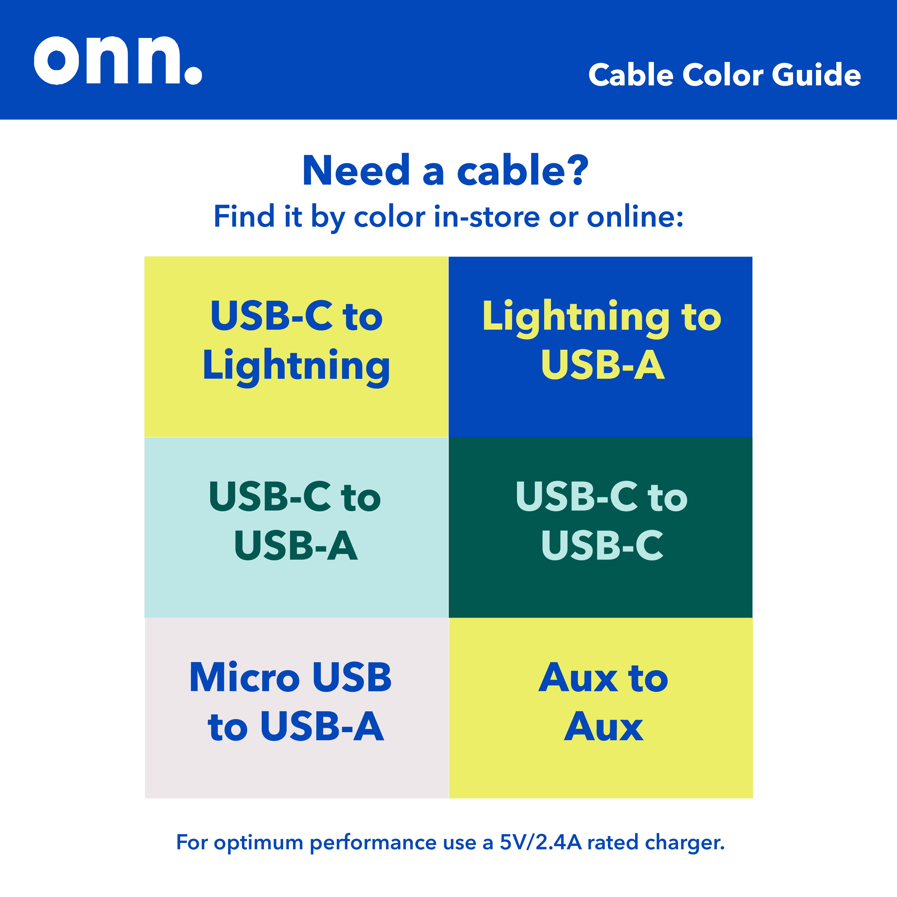 onn. 6' USB-C to C Cable, White