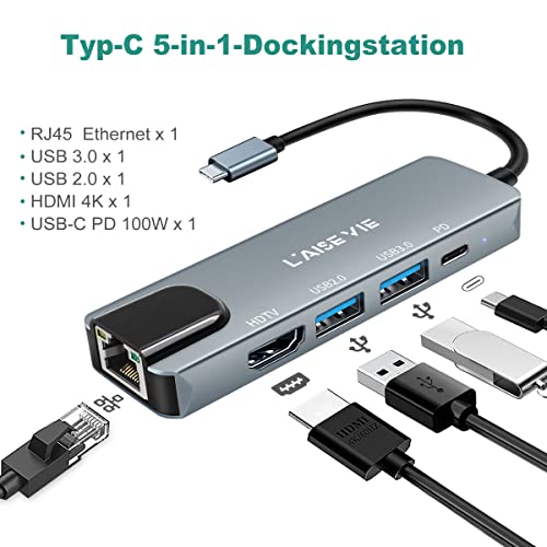 5-in-1 USB C Hub with 4K HDMI & More