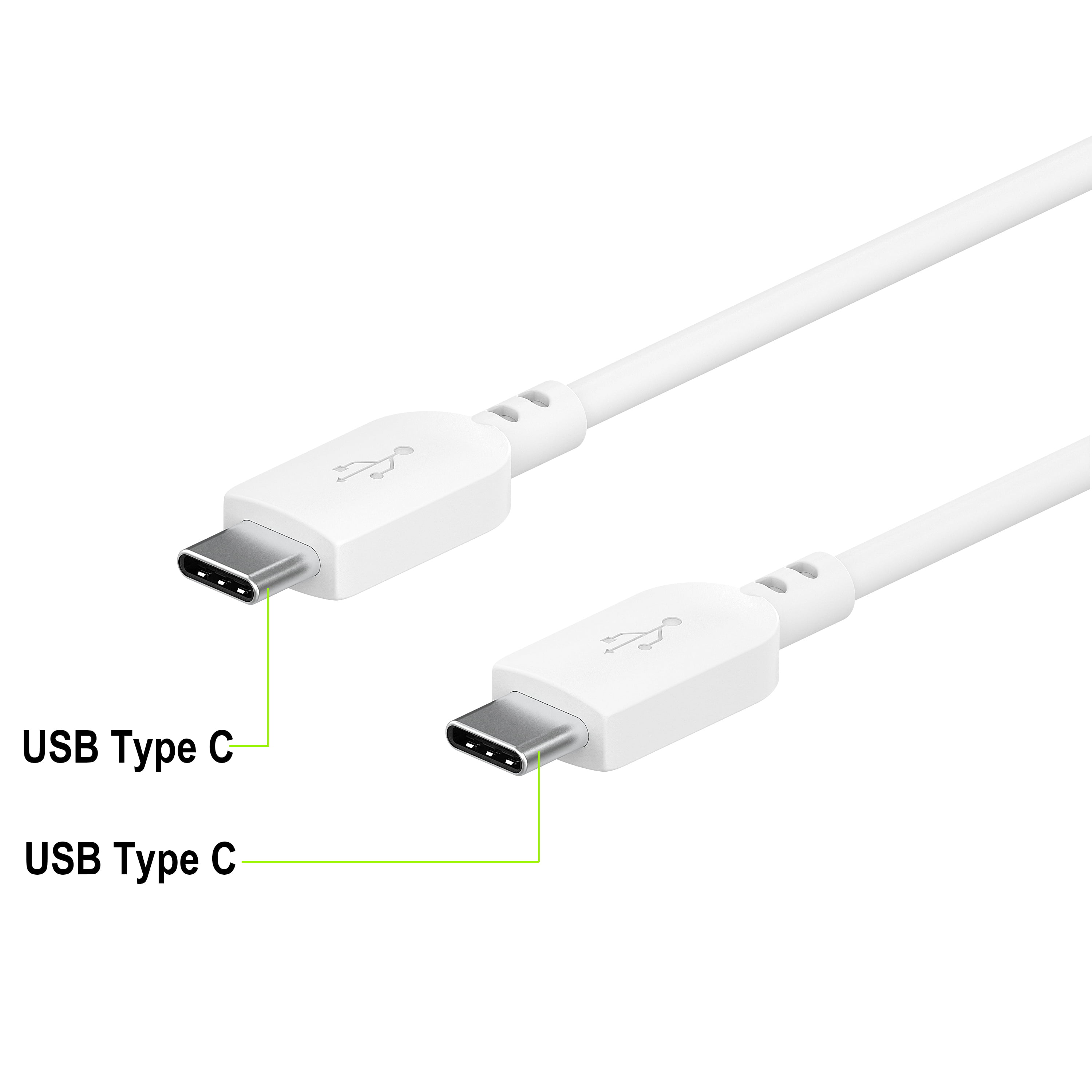 onn. 6' USB-C to C Cable, White