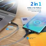 Fast Charging USB-C Cable 2-Pack, 3ft