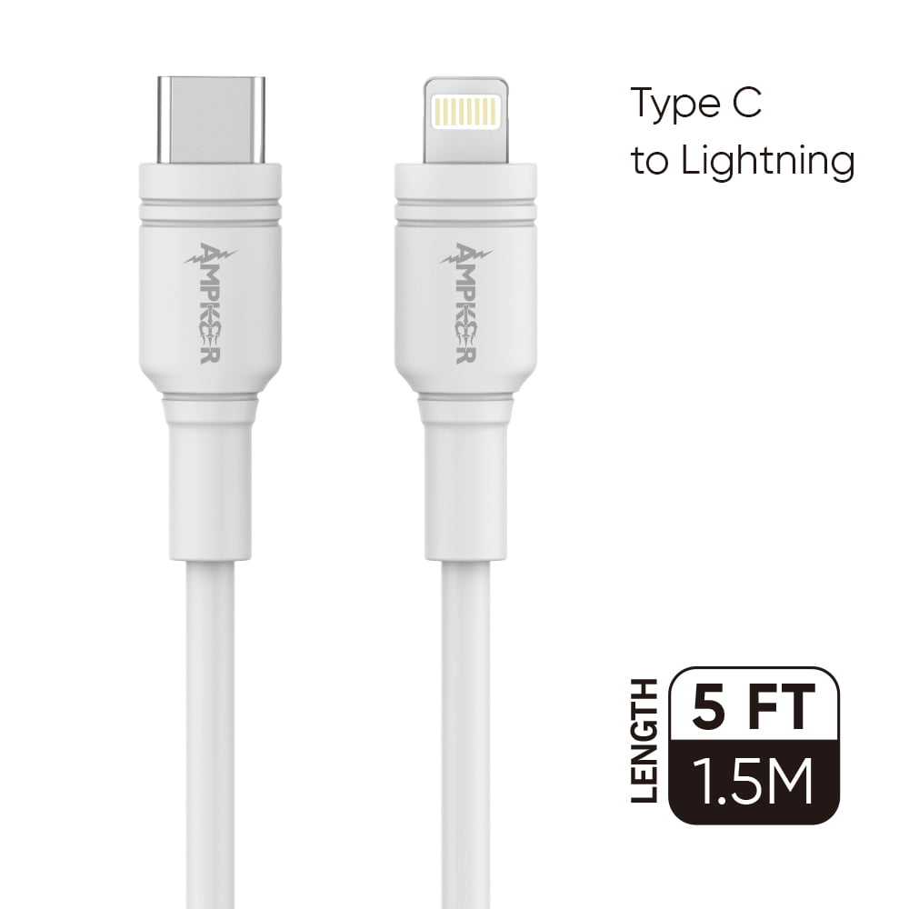 Fast Charging Type-C to Lightning Cable [White]