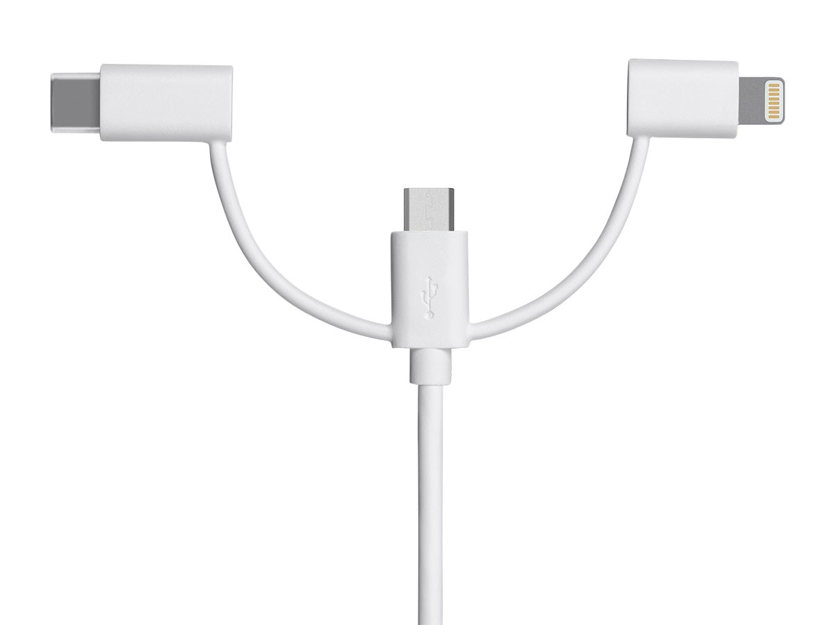 3ft 3-in-1 USB-C Cable (MFi Certified)