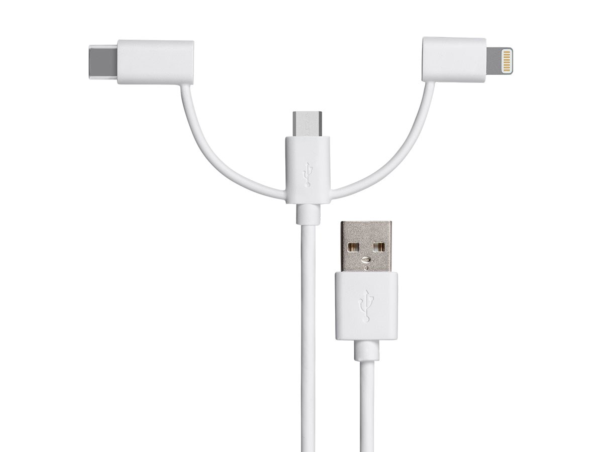 3ft 3-in-1 USB-C Cable (MFi Certified)