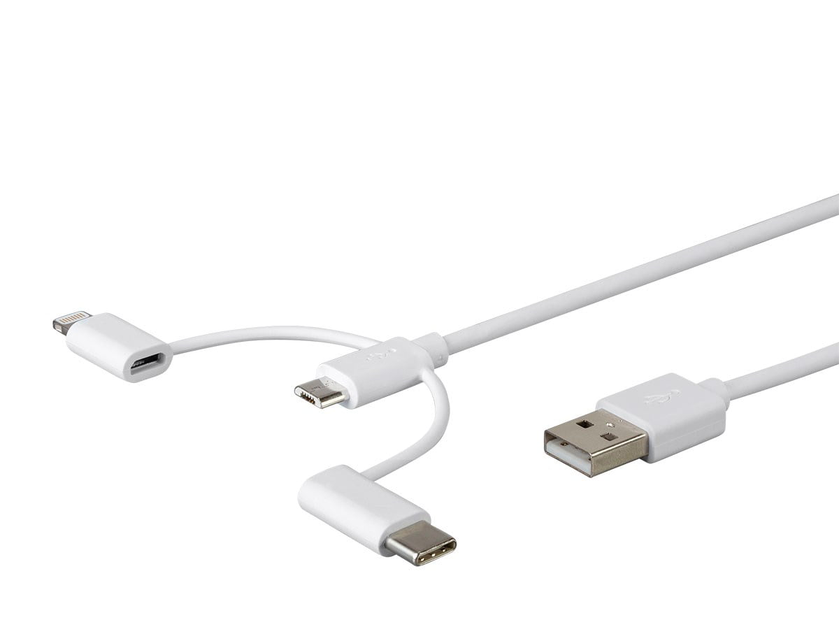3ft 3-in-1 USB-C Cable (MFi Certified)