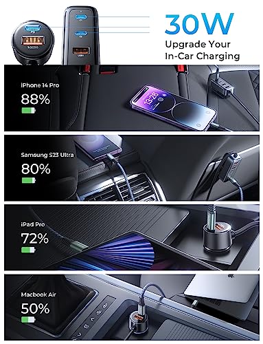AINOPE 90W USB C Car Charger - 6 Port