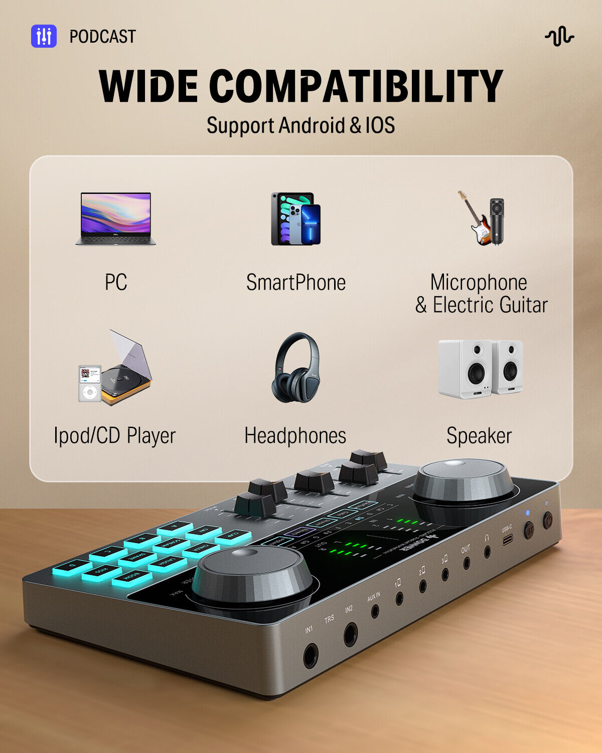 🎙️ 𝗗𝗢𝗡𝗡𝗘𝗥 Podcast Equipment Bundle Kit Audio Interface + Condenser Mic