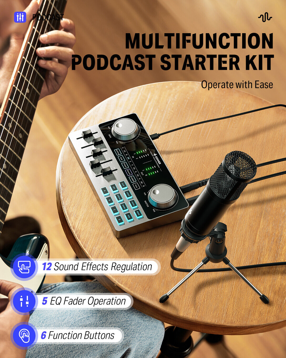 🎙️ 𝗗𝗢𝗡𝗡𝗘𝗥 Podcast Equipment Bundle Kit Audio Interface + Condenser Mic